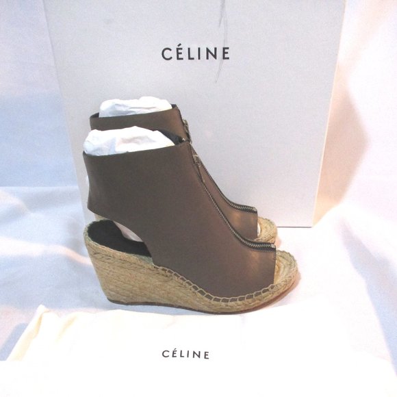 NEW CELINE WEDGE SATTLE BOOTIE SANDAL ESPADRILLE - Picture 1 of 8